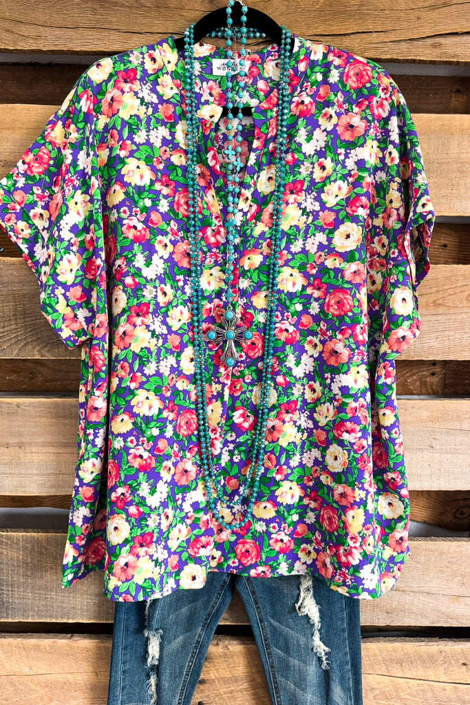 Garden Party Top - lavender Multi