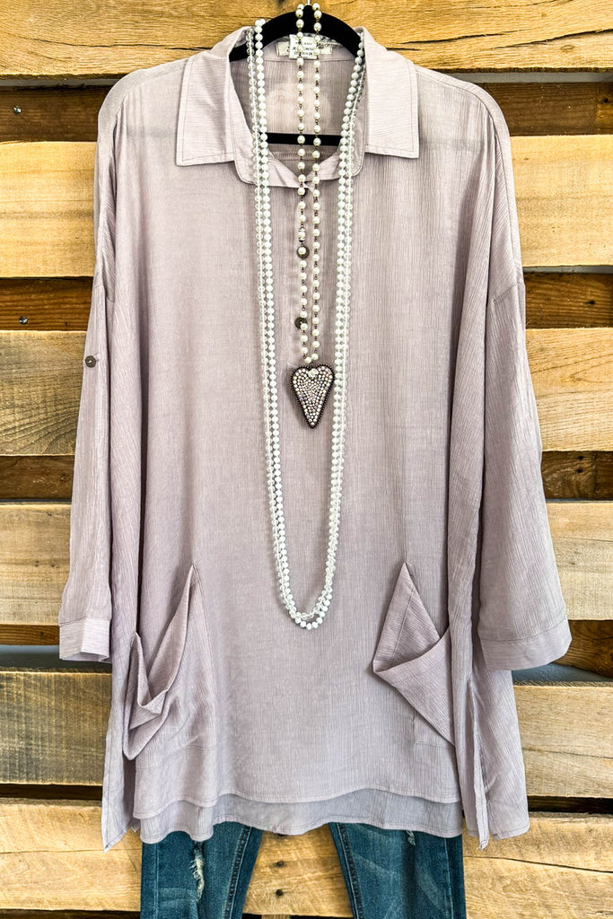 Beach Walk Breeze Tunic - Light Grey - SALE