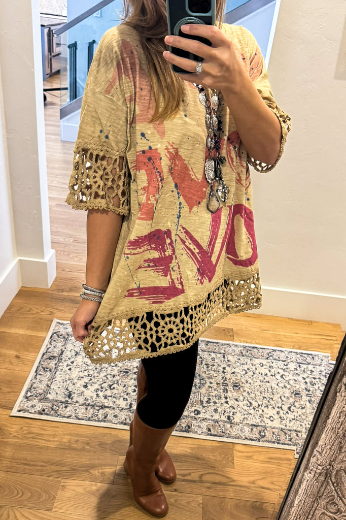 PRE ORDER : Free Spirit Love Cotton Oversized Tunic – 100% Cotton - Made in USA