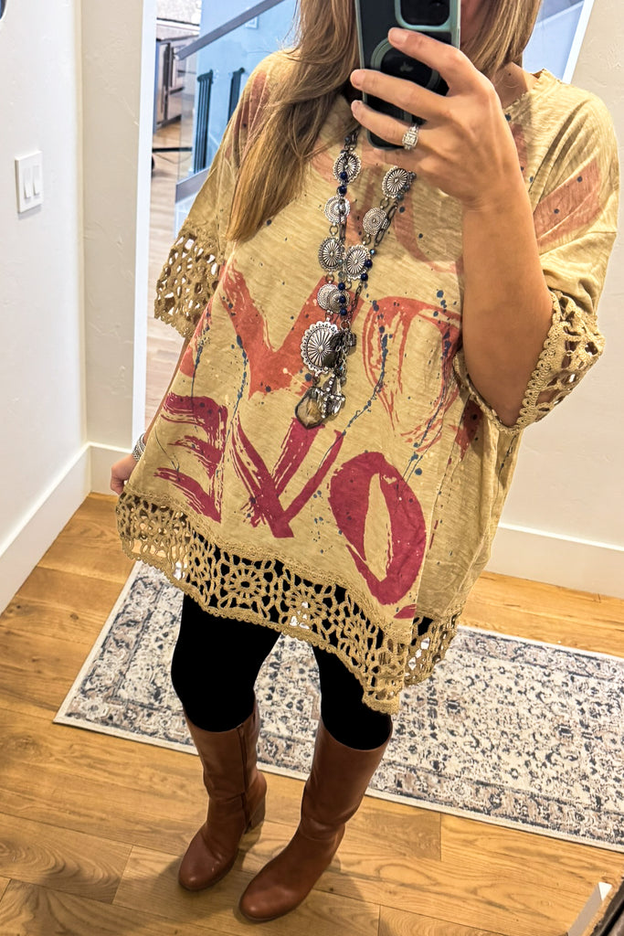 PRE ORDER : Free Spirit Love Cotton Oversized Tunic – 100% Cotton - Made in USA