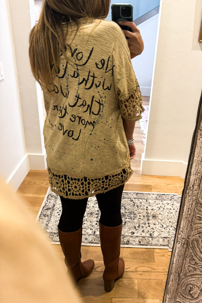 PRE ORDER : Free Spirit Love Cotton Oversized Tunic – 100% Cotton - Made in USA