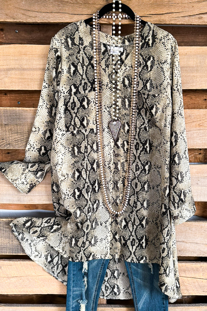 Pushing Forward OVersized Tunic - Beige - SALE