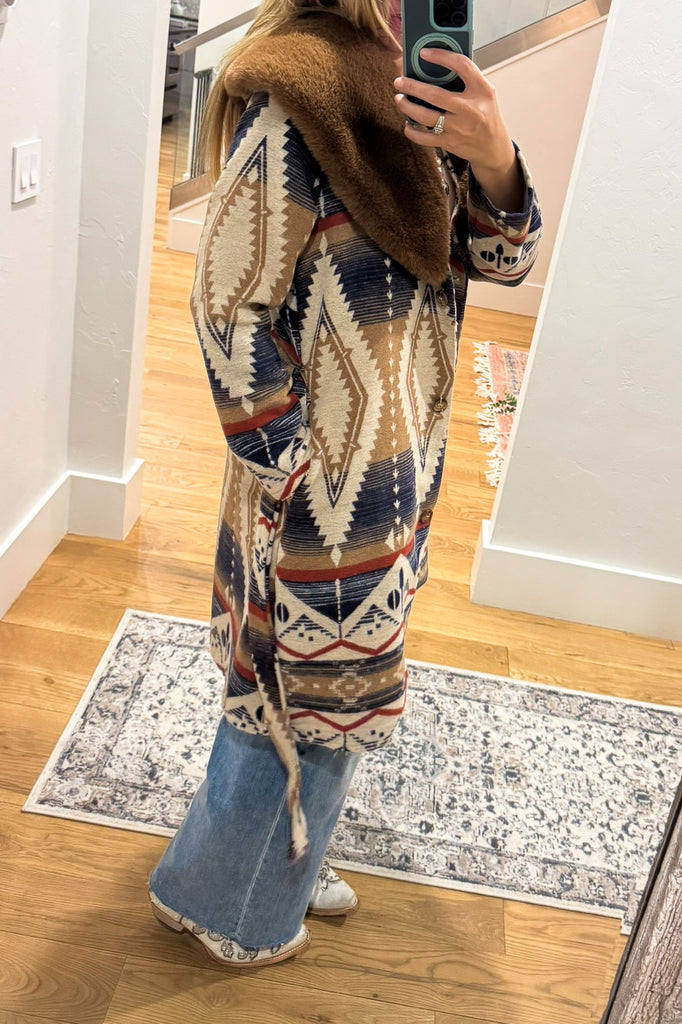 Frontier Ridge Fur Collar Jacket - Navy