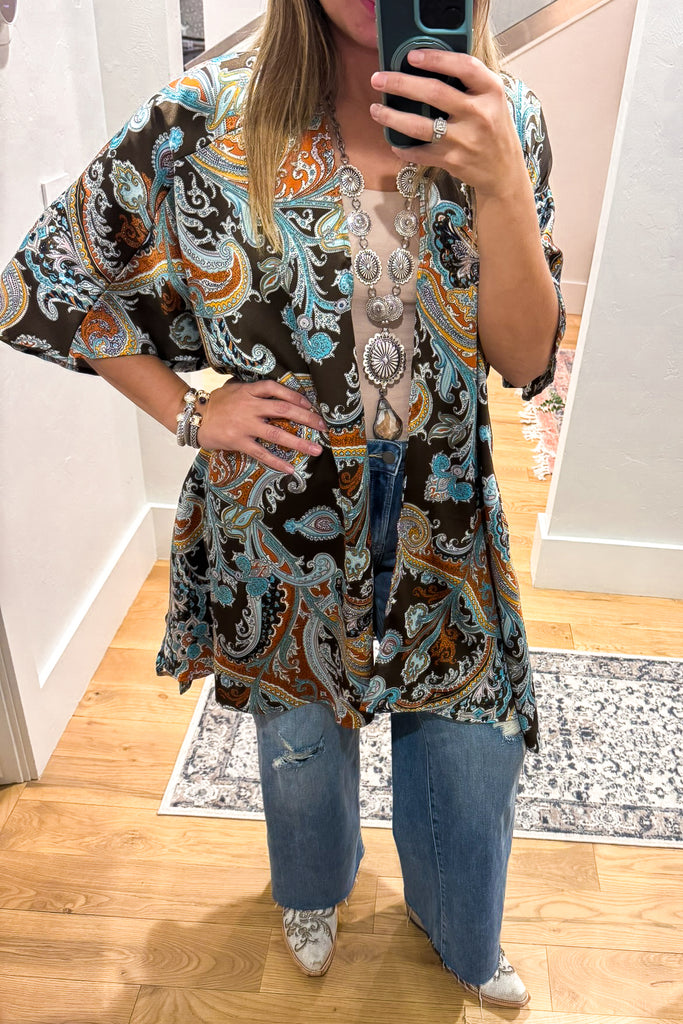 Perfect Paisley Kimono - Brown