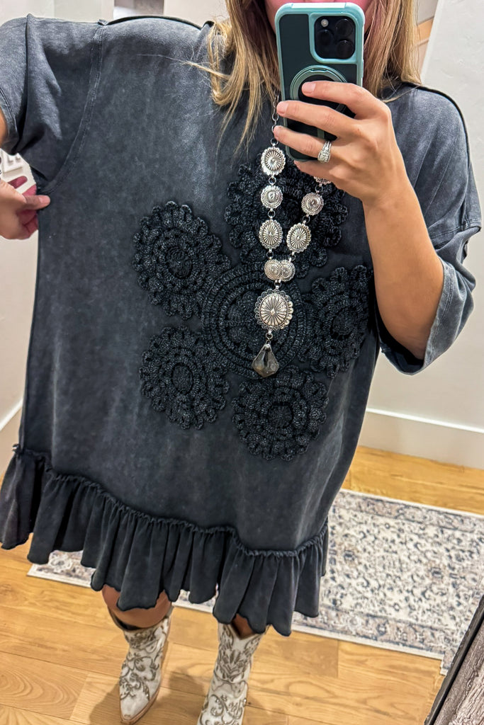 Saving Grace Oversized Dress - Black - Cotton/Spandex Blend