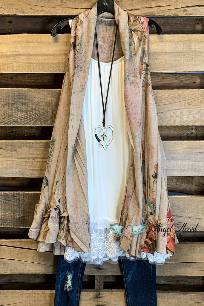 AHB EXCLUSIVE: Counting The Stars Vest - Taupe/Rose.