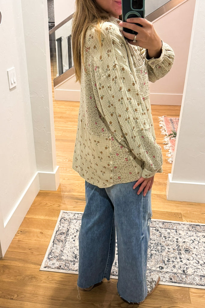 Daisy Dreams Tunic - Khaki - 100% Cotton