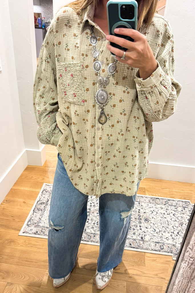 Daisy Dreams Tunic - Khaki - 100% Cotton