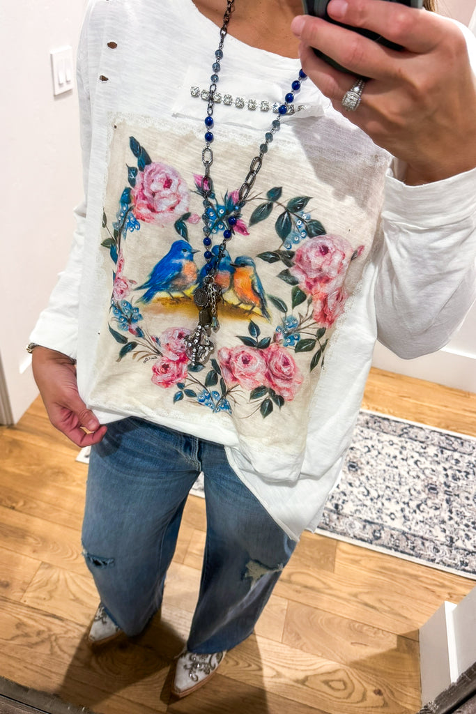 Songbirds Floral Cotton Top - 100% Cotton