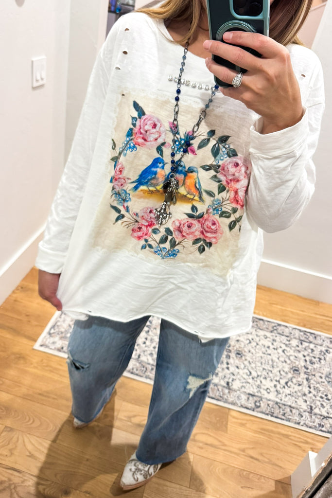 Songbirds Floral Cotton Top - 100% Cotton