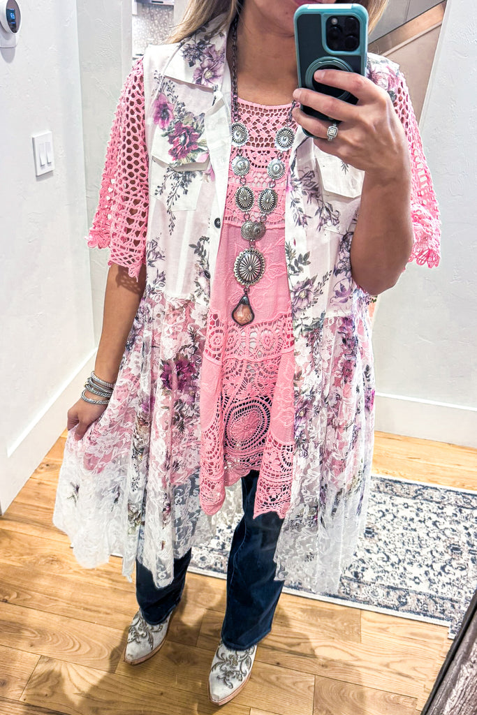 AHB EXCLUSIVE: Wide Awake Vest - Ivory/Floral