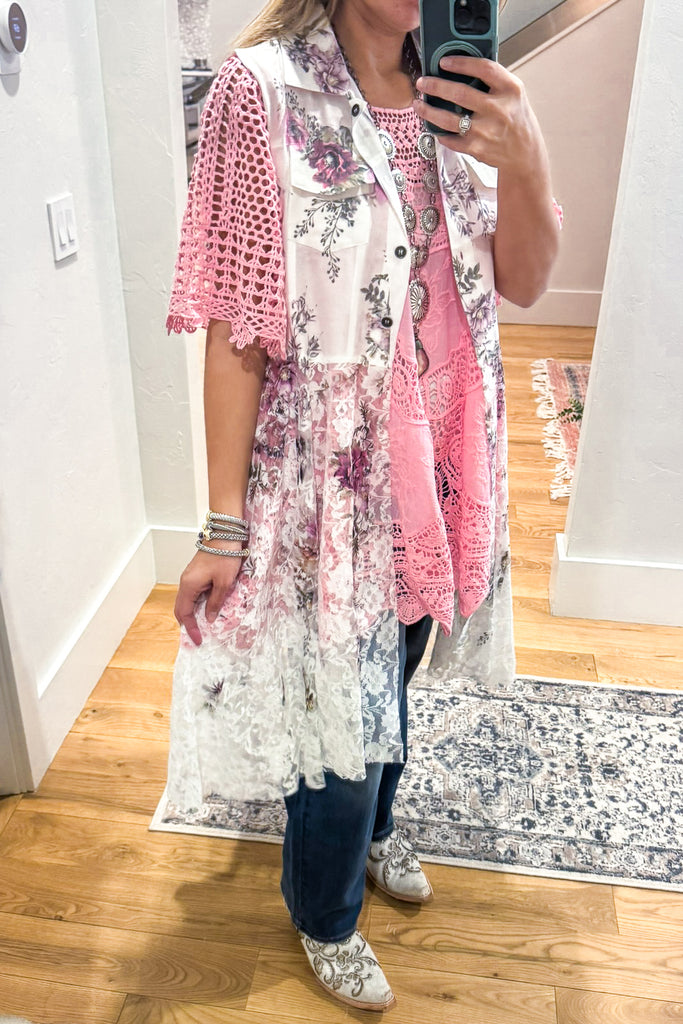 AHB EXCLUSIVE: Wide Awake Vest - Ivory/Floral