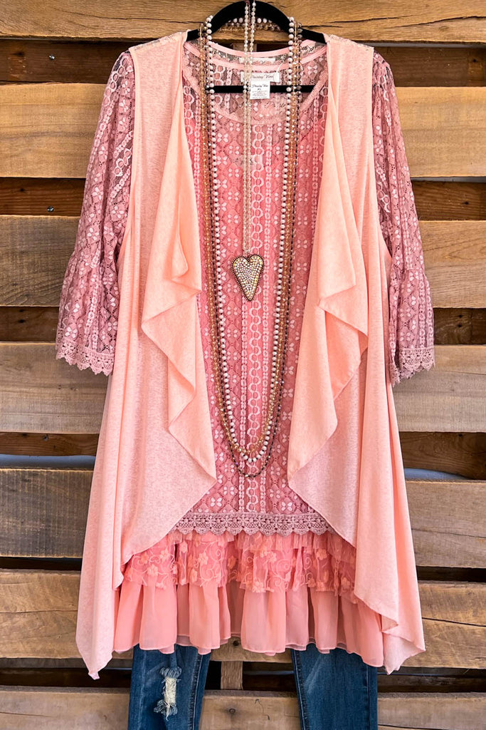 Cascaded With Shine Vest - Light Pink (Vest Only) - SALE