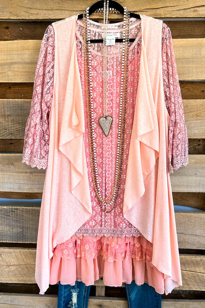 Cascaded With Shine Vest - Light Pink (Vest Only) - SALE