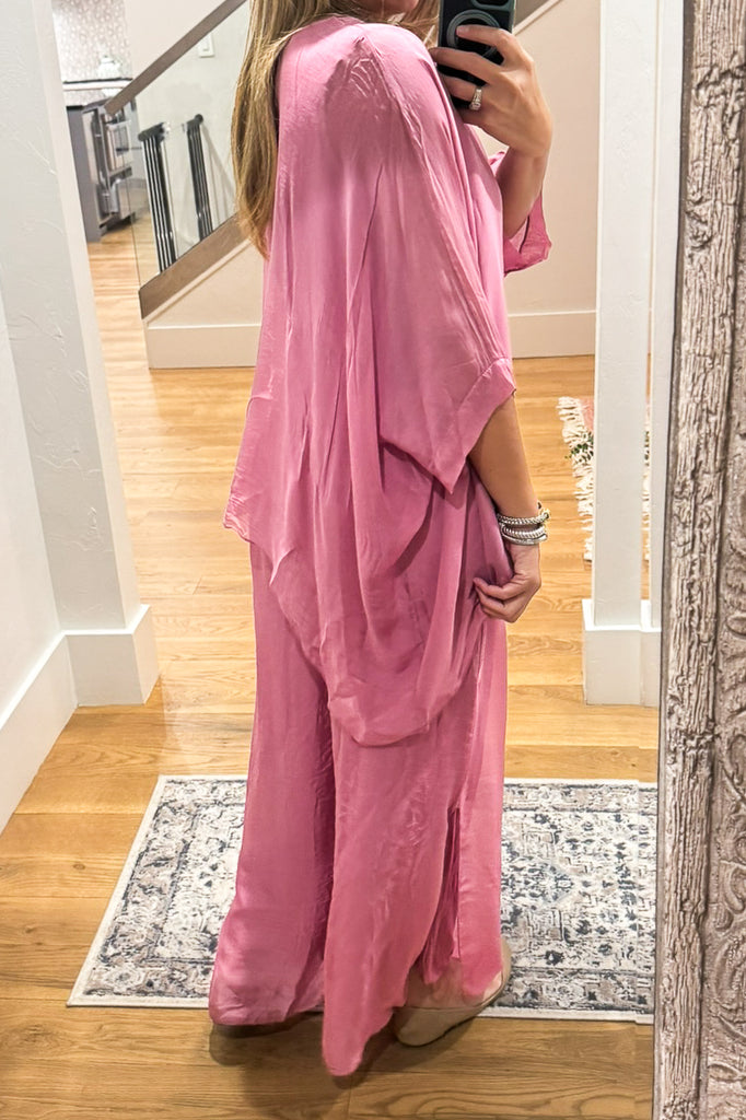 Milan Silk Blend Stretch Palazzo Pants - Made in Italy