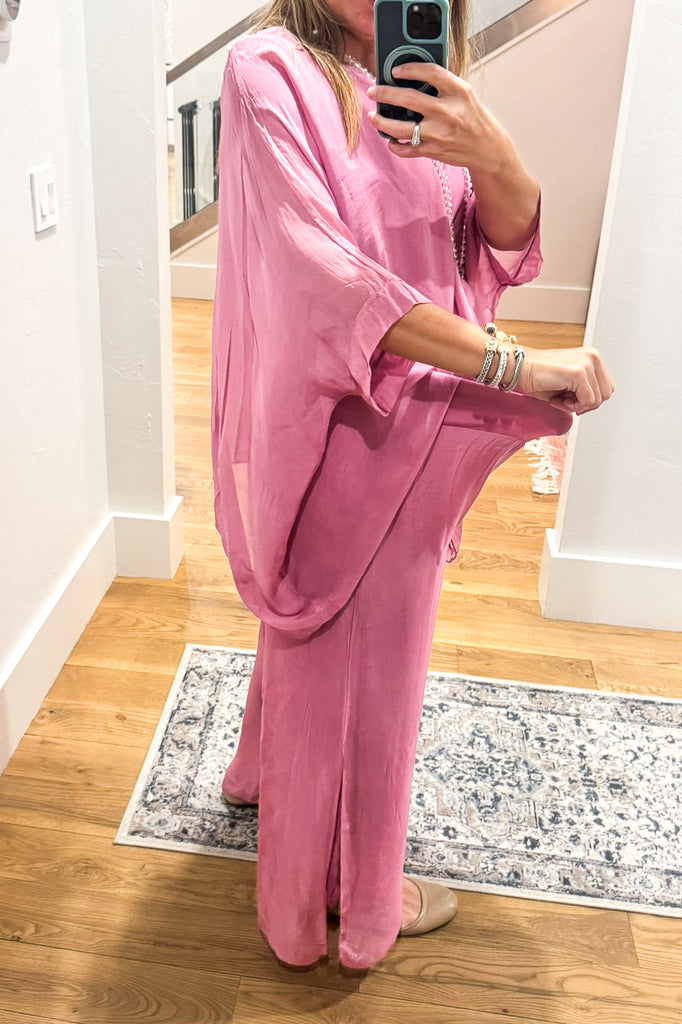 Milan Silk Blend Stretch Palazzo Pants - Made in Italy