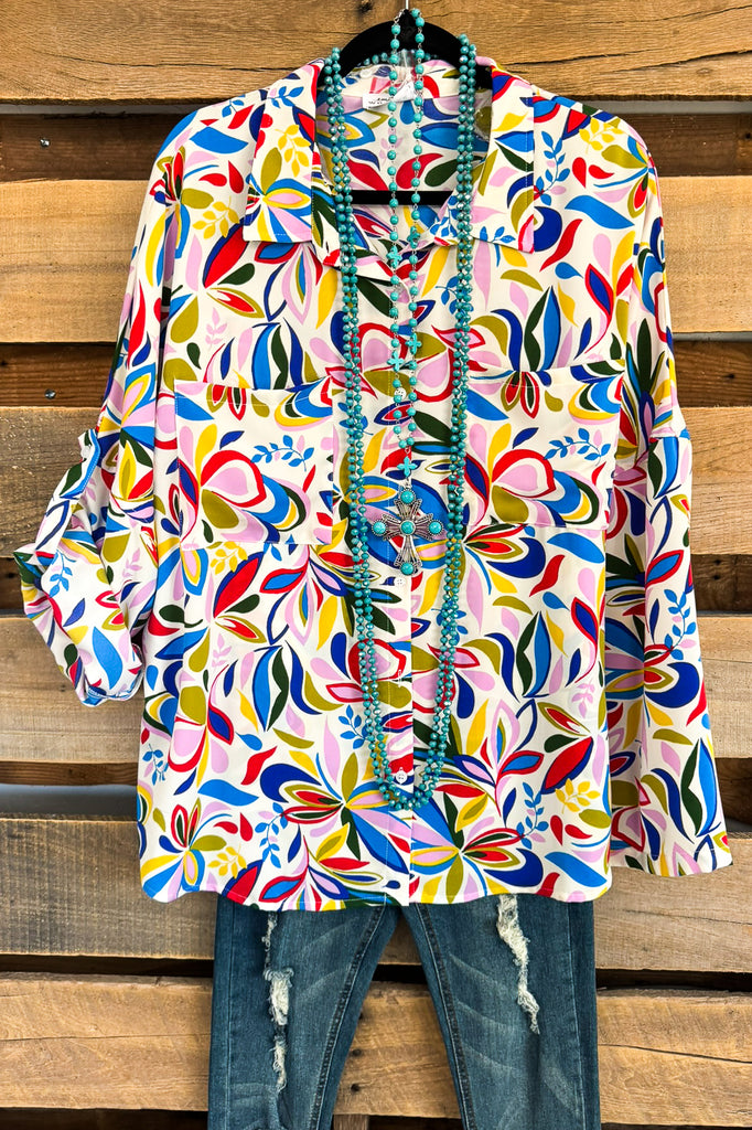 Bright Start Top - Ivory Multi