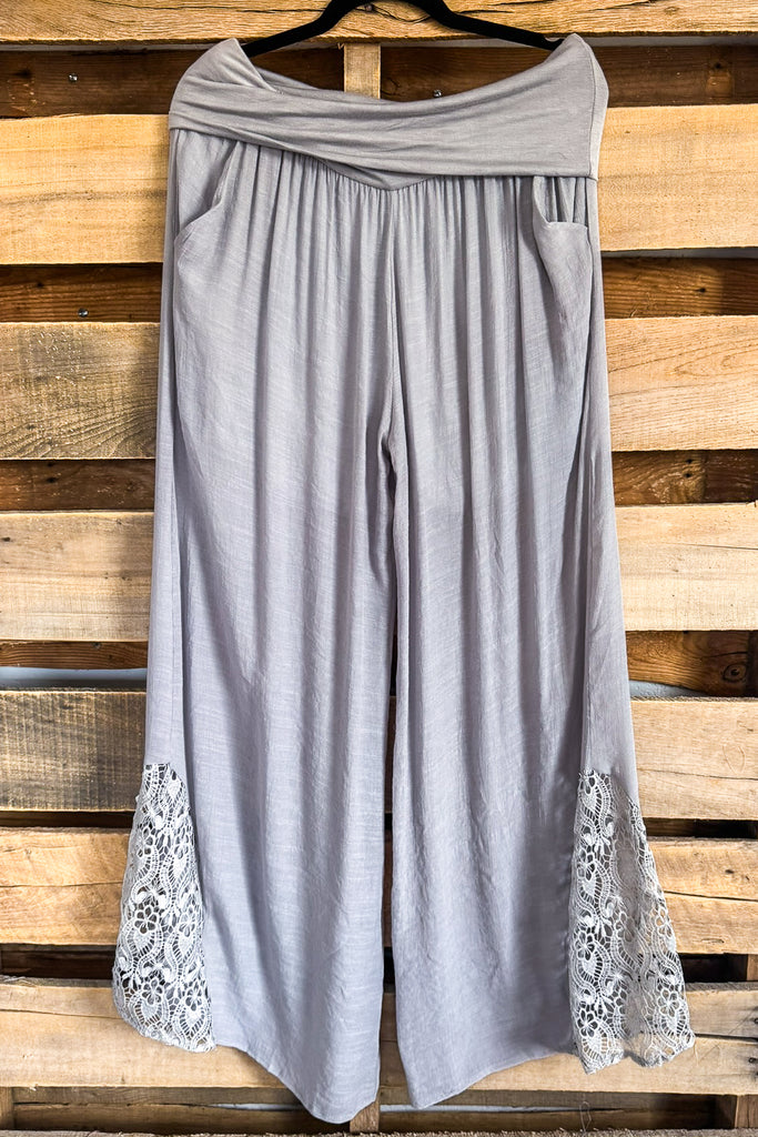 Walk With Me Ankle Laced Pants - Gray