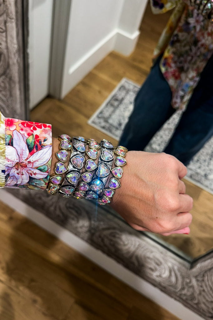 Gold Tone Heart Stretch Bracelet (EACH SOLD SEPARATELY)