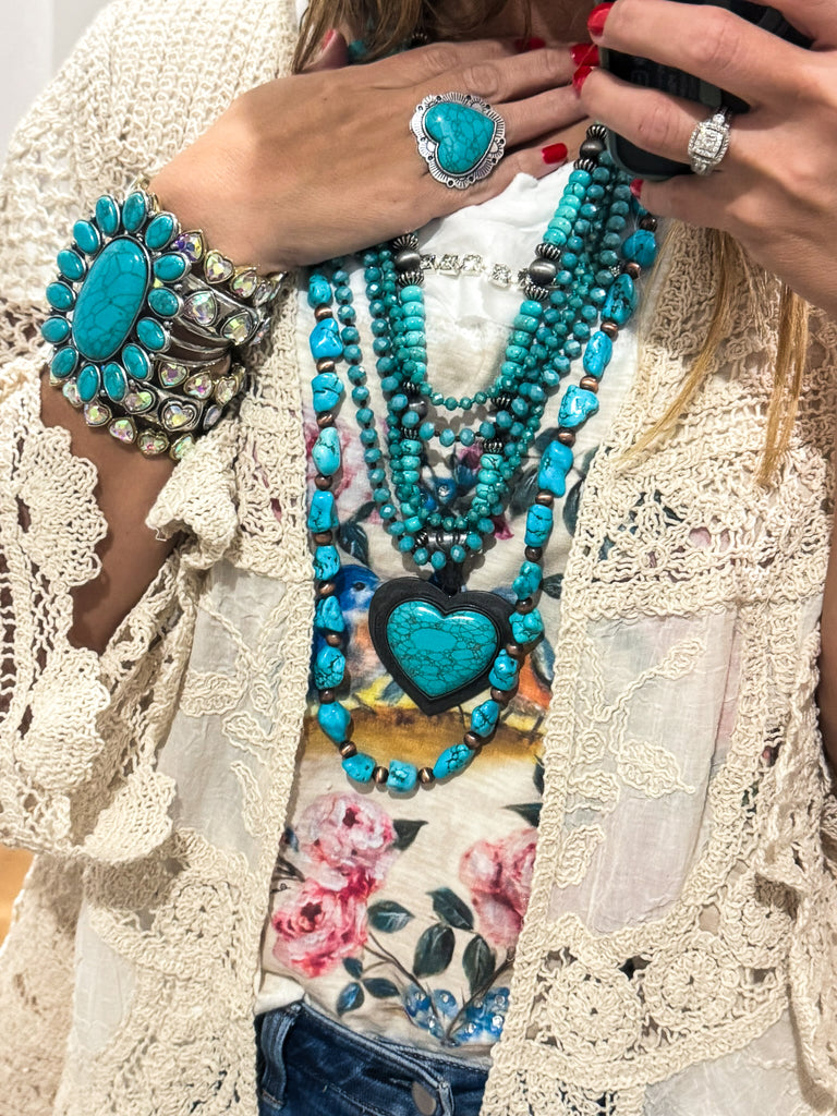 Gracefully Polished Crochet Cardigan - Natural - COTTON BLEND