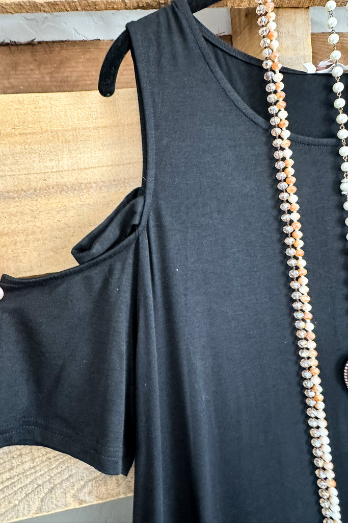 Classic Cold Shoulder Dress - Black