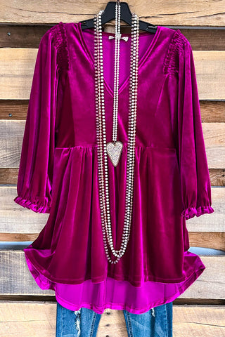 Embrace The Touch Velvet Tunic - Yam - SALE