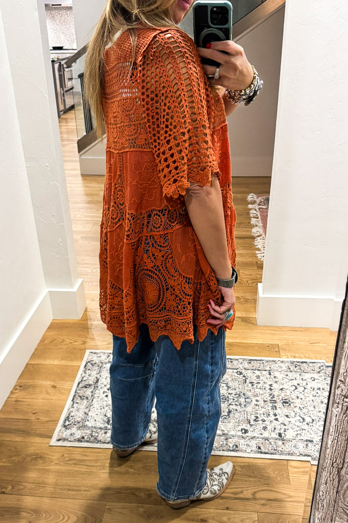AHB EXCLUSIVE: Delightful Details Top - Rust - 100% COTTON