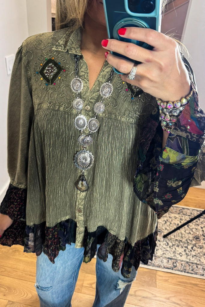 Dreams That Come True Oversize Top - Gravel