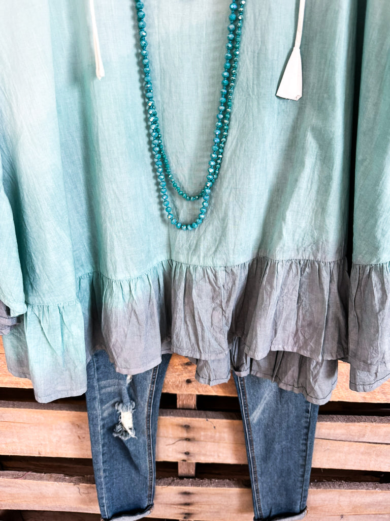 AHB EXCLUSIVE: Fading Sunsets Poncho - Gray - 100%% COTTON