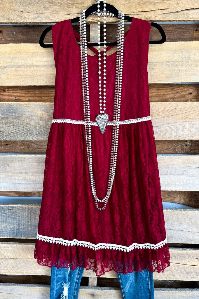 Secret Romance Dress - Crimson - SALE