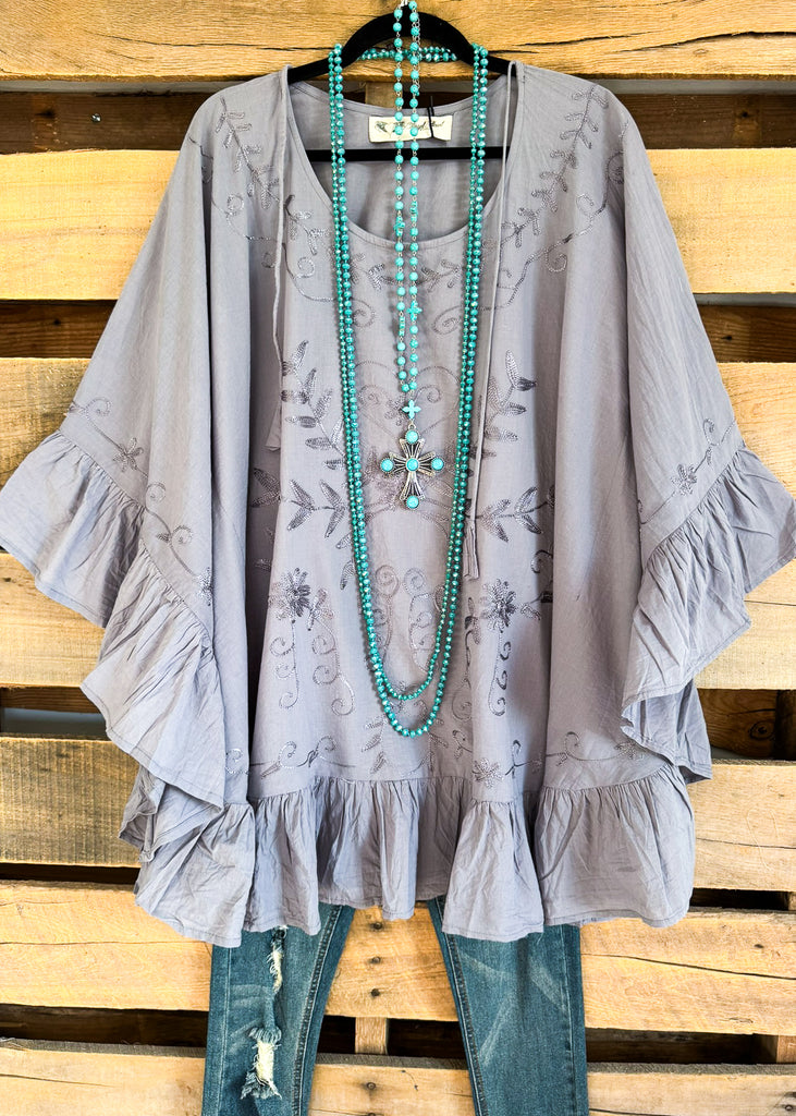AHB EXCLUSIVE: Outside Dreamer Poncho - Gray - 100% COTTON