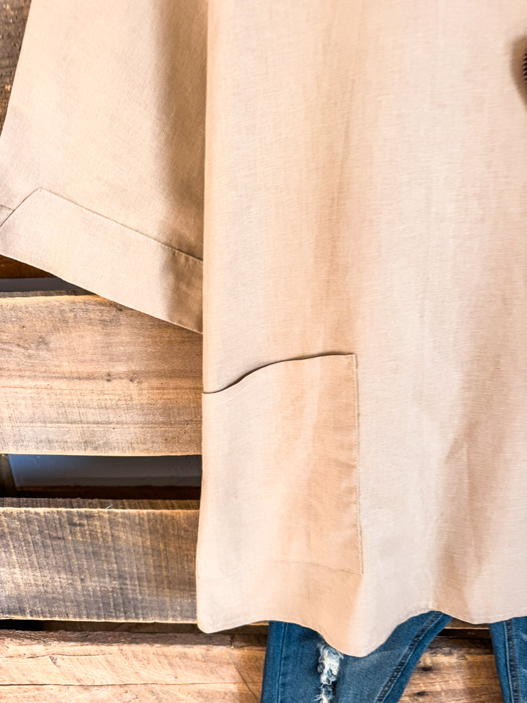 Horizon Hopes Top - Khaki - LINEN AND COTTON