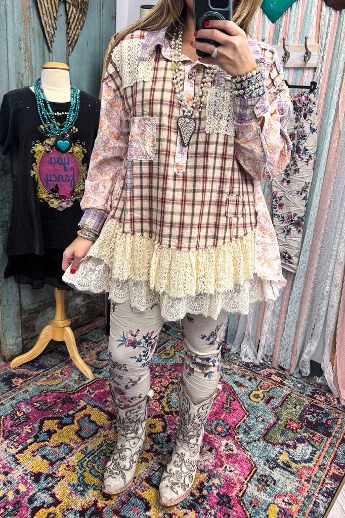 Grounded Grace Tunic - 100% Cotton - Pink - SALE