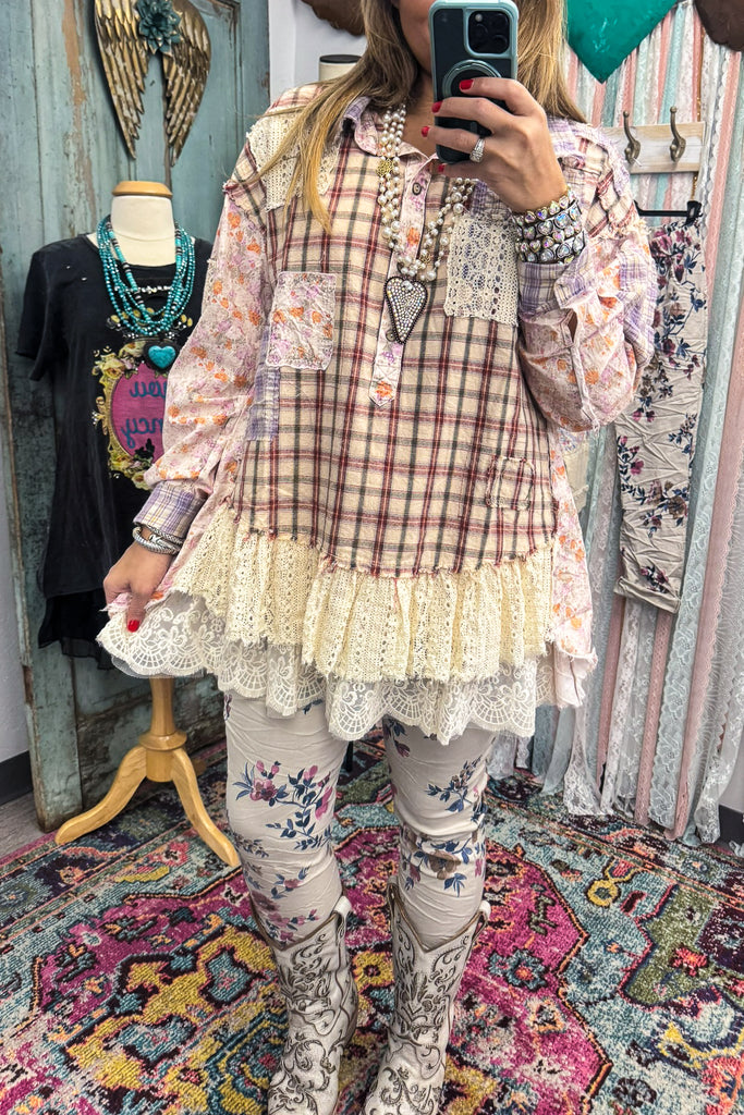 Grounded Grace Tunic - 100% Cotton - Pink - SALE