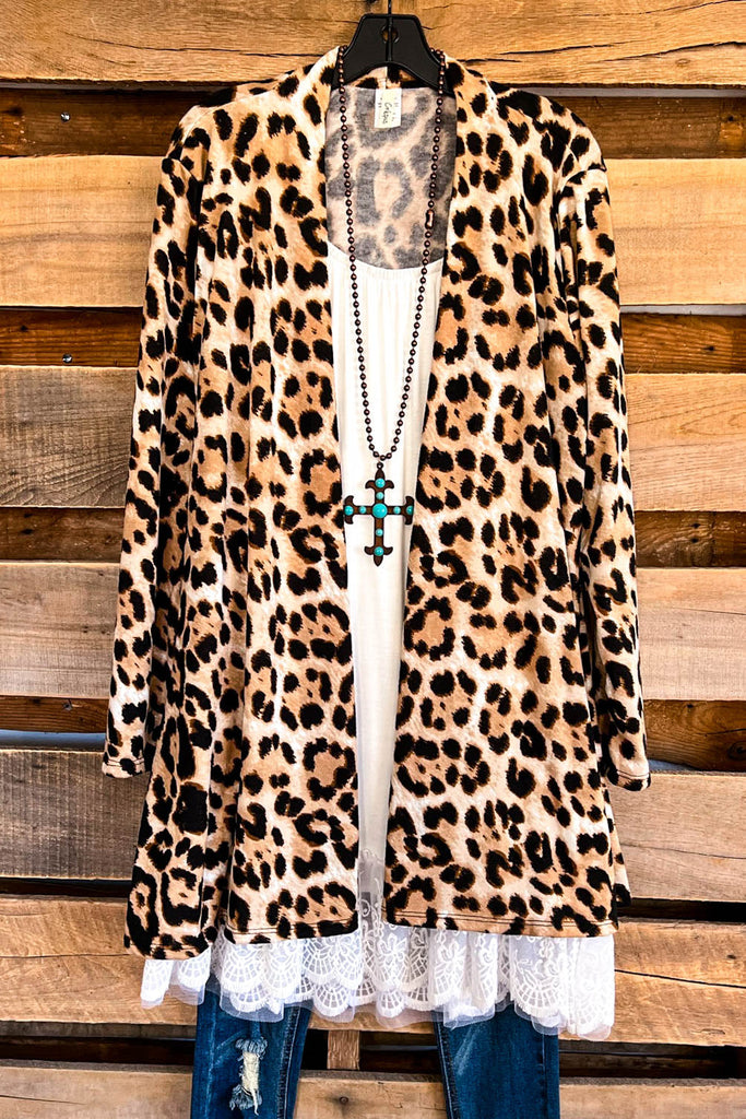 Attention To Perfection Cardigan - Taupe/Black - SALE