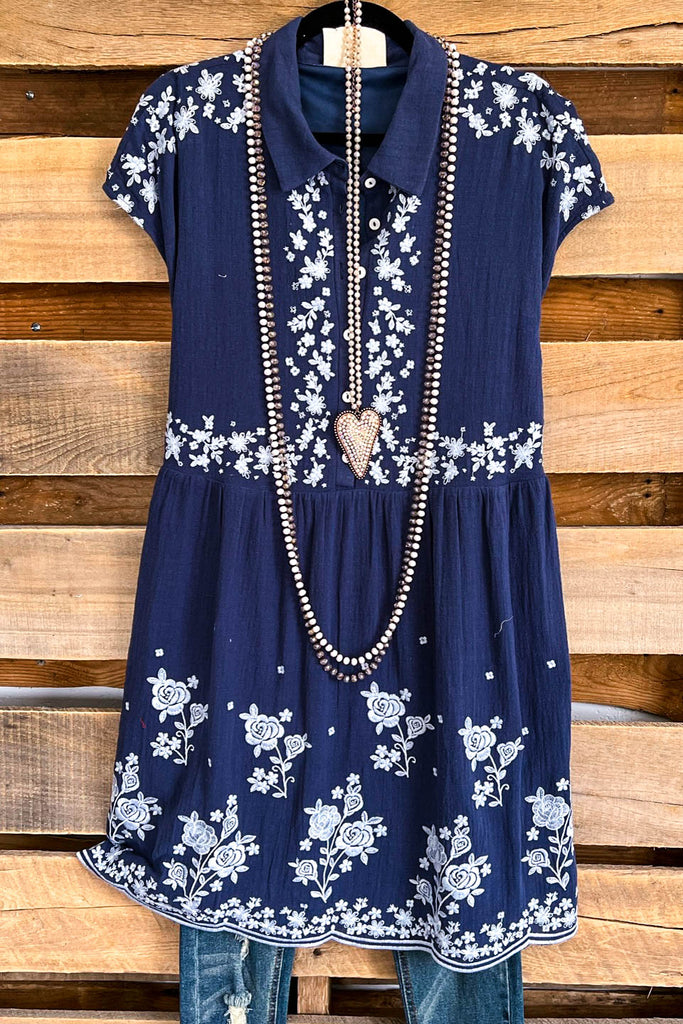 Purposed By Courage Dress - Navy - 100% COTTON - SALE