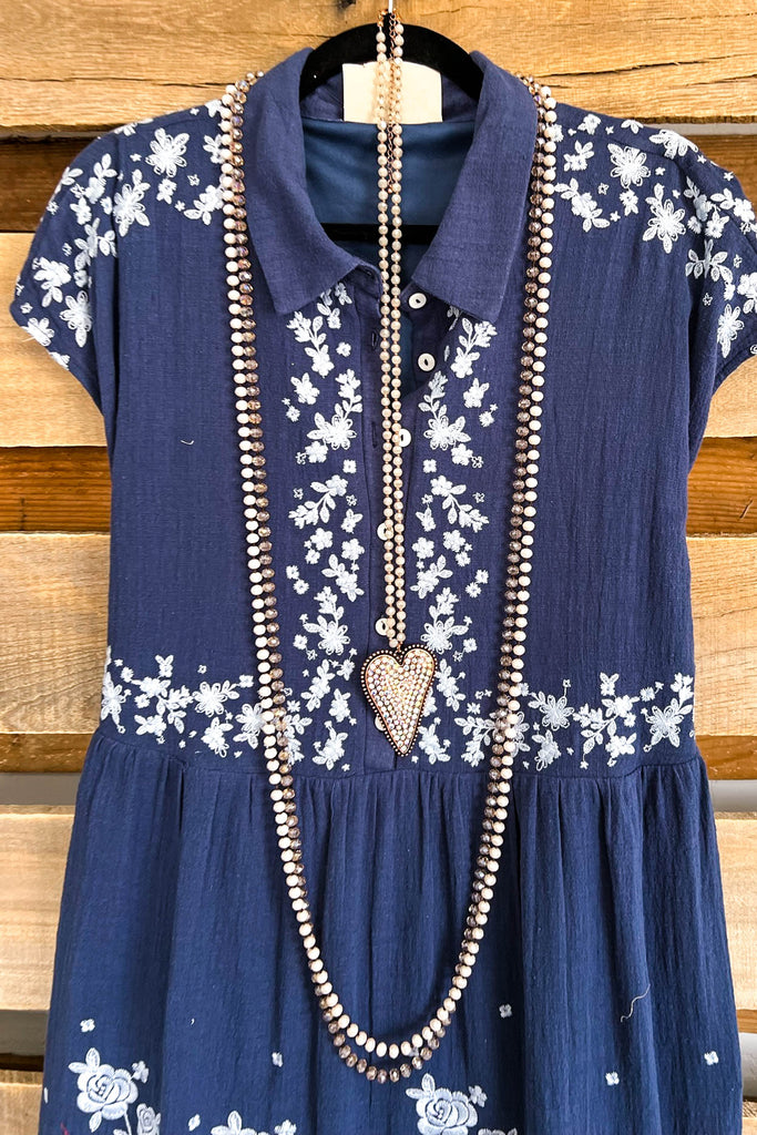 Purposed By Courage Dress - Navy - 100% COTTON - SALE