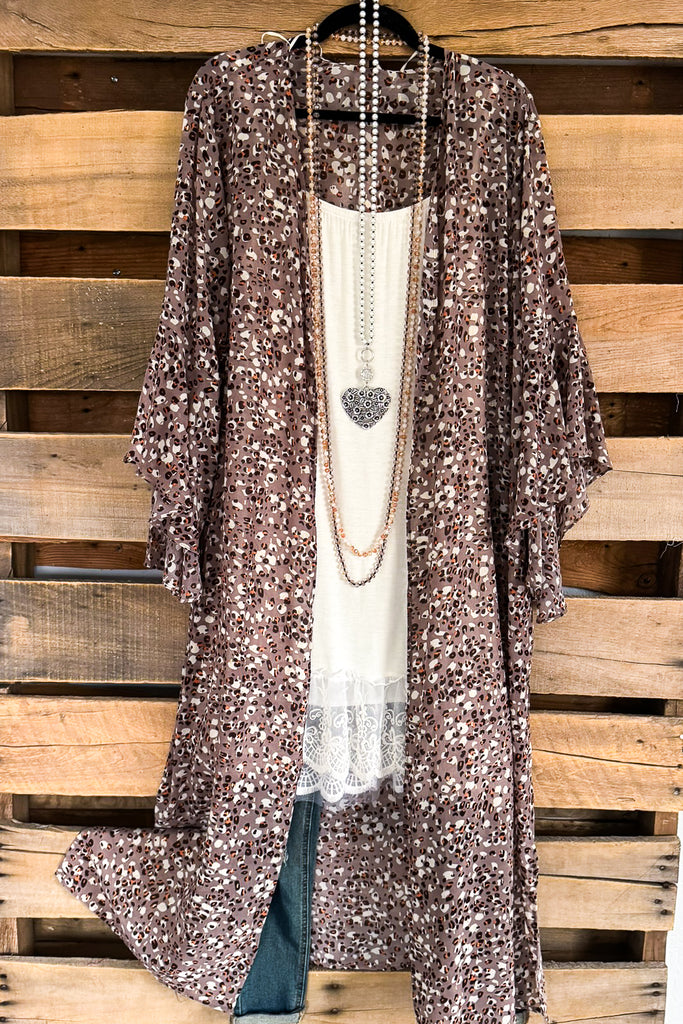 Searching The Skies Oversized Kimono - Mocha Mix