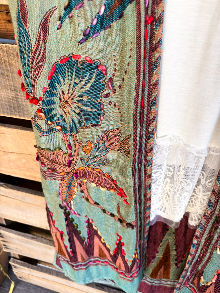 Never Without Love Thick Stitch Duster - Seafoam