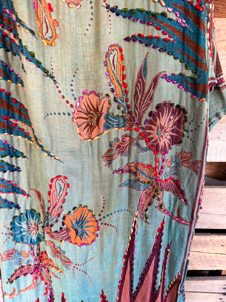 Never Without Love Thick Stitch Duster - Seafoam