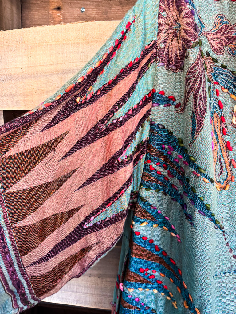 Never Without Love Thick Stitch Duster - Seafoam