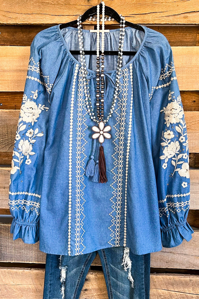 AHB EXCLUSIVE: When in Love Top - Denim - 100% COTTON