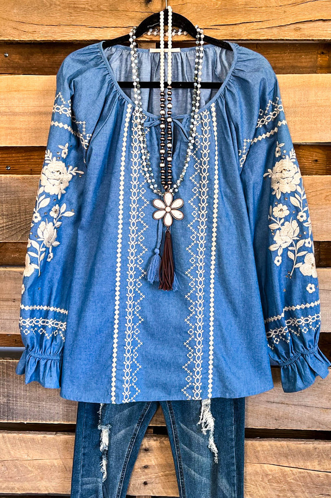 AHB EXCLUSIVE: When in Love Top - Denim - 100% COTTON