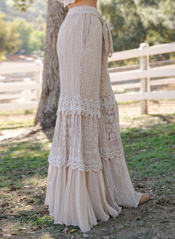 Heirloom Lace Pants - 100% Cotton - Latte