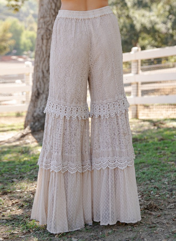 Heirloom Lace Pants - 100% Cotton - Latte