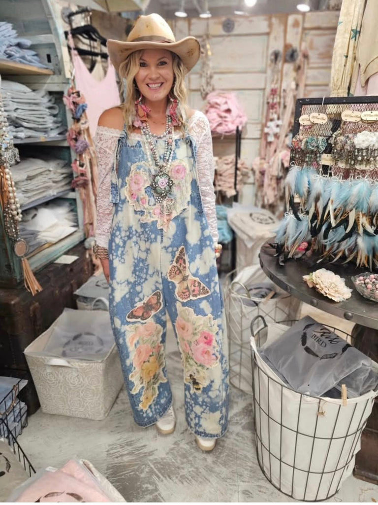 Darling Patchwork Denim Overalls - 100%COTTON