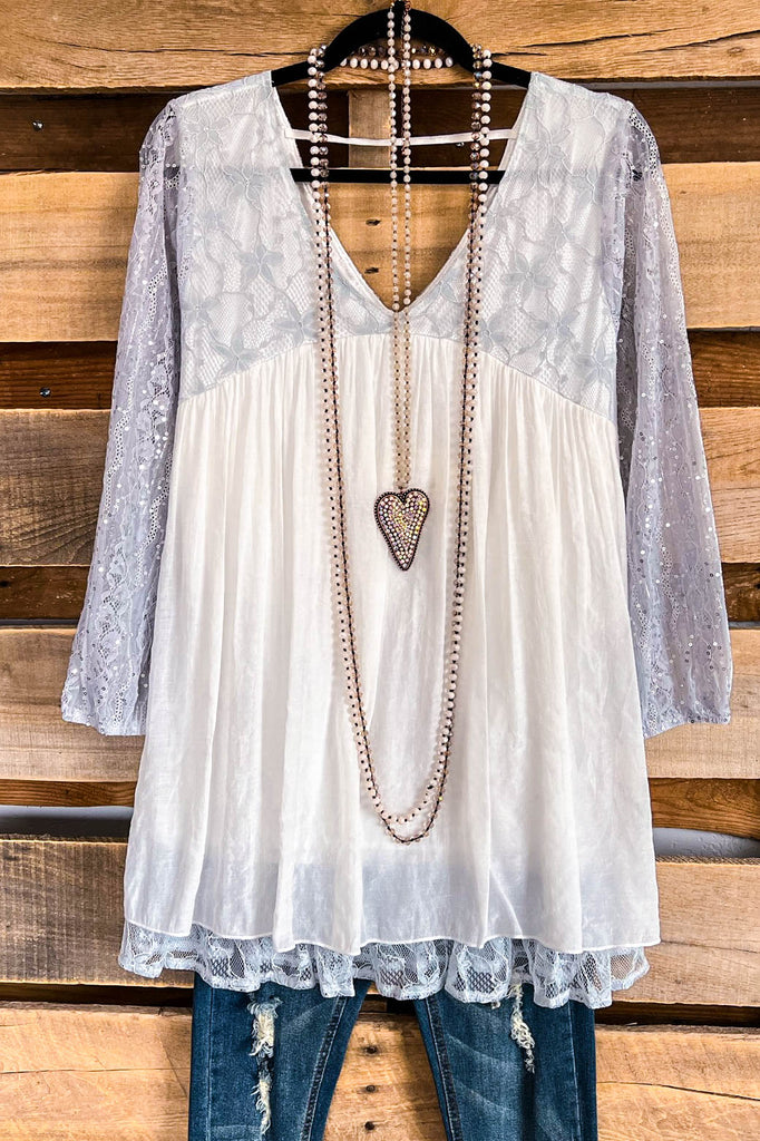 Fantasy Feels Lace Tunic - White - SALE