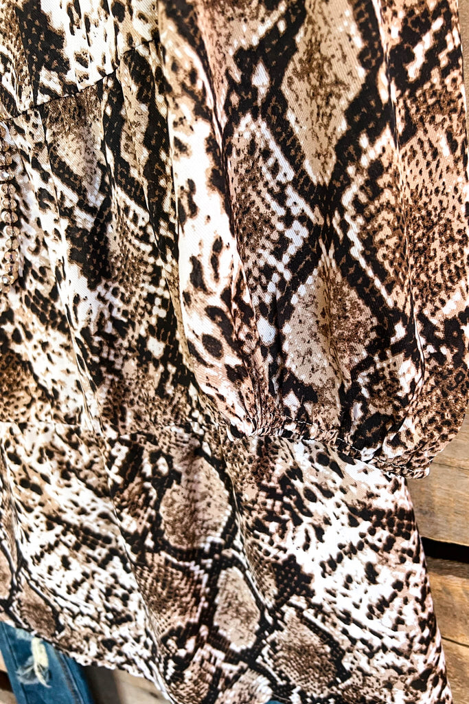 Tiered With Perfection Dress - Snake Print - SALE