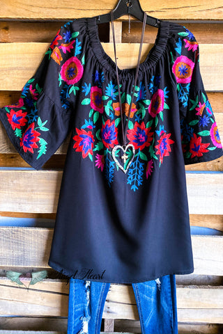 Cool & Chic Embroidered Jacket - Black - SALE