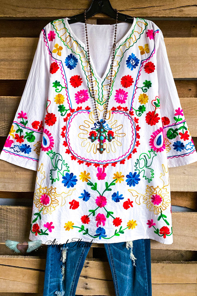 AHB EXCLUSIVE: As Beautiful As It Gets Tunic - White - 100% COTTON - SALE